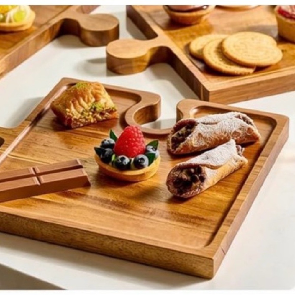 4 Piece Wooden Puzzle Charcuterie Boards - Picture 12 of 15